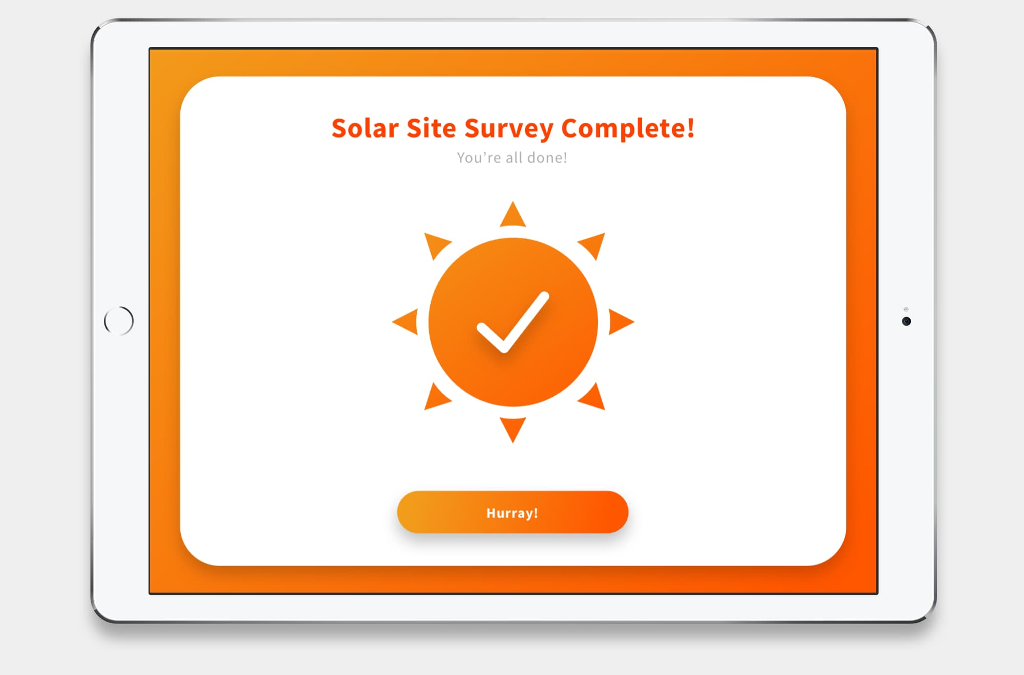 Final confirmation and results screens